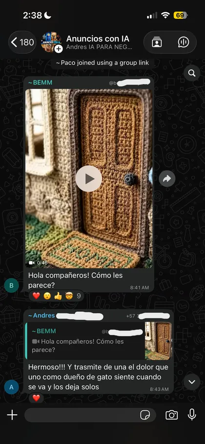 Testimonio de alumno en el grupo de WhatsApp 7